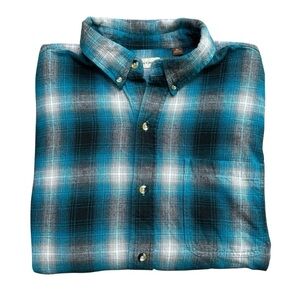 Hobbs Creek Men’s XL Blue Flannel Tartan Plaid Long Sleeve Button Shirt